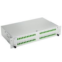 Patchpanel LWL, 2HE, leer, 19 Zoll, grau, Fibrain