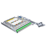 LISA-Faserträger, SM, 18x LC/APC duplex, 36x Pigtails, DIN, Heatshrink