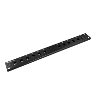Frontplatte Patchpanel LWL, 1HE, 12× SC Simplex, 19 Zoll, schwarz, Fibrain