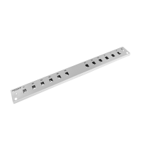 Frontplatte Patchpanel LWL, 1HE, 12× SC Simplex, 19 Zoll, grau, Fibrain