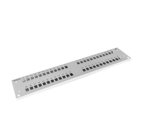 Frontplatte Patchpanel LWL, 2HE, 48× SC Simplex, 19 Zoll, grau, Fibrain