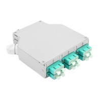 DIN-Schiene, 12-Fach, OM3, SC/PC, duplex, komplett, grau