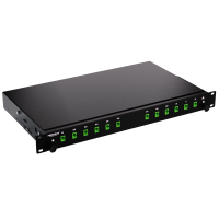 Patchpanel LWL, 1 HE, leer, 19 Zoll, schwarz, Fibrain