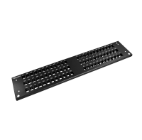 Frontplatte Patchpanel LWL, 2HE, 72× SC Simplex, 19 Zoll, schwarz, Fibrain