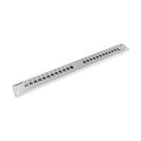 Frontplatte Patchpanel LWL, 1HE, 24× SC Simplex, 19 Zoll, grau, Fibrain