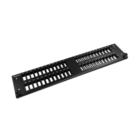Frontplatte Patchpanel LWL, 2HE, 48× SC Duplex, 19 Zoll, schwarz, Fibrain