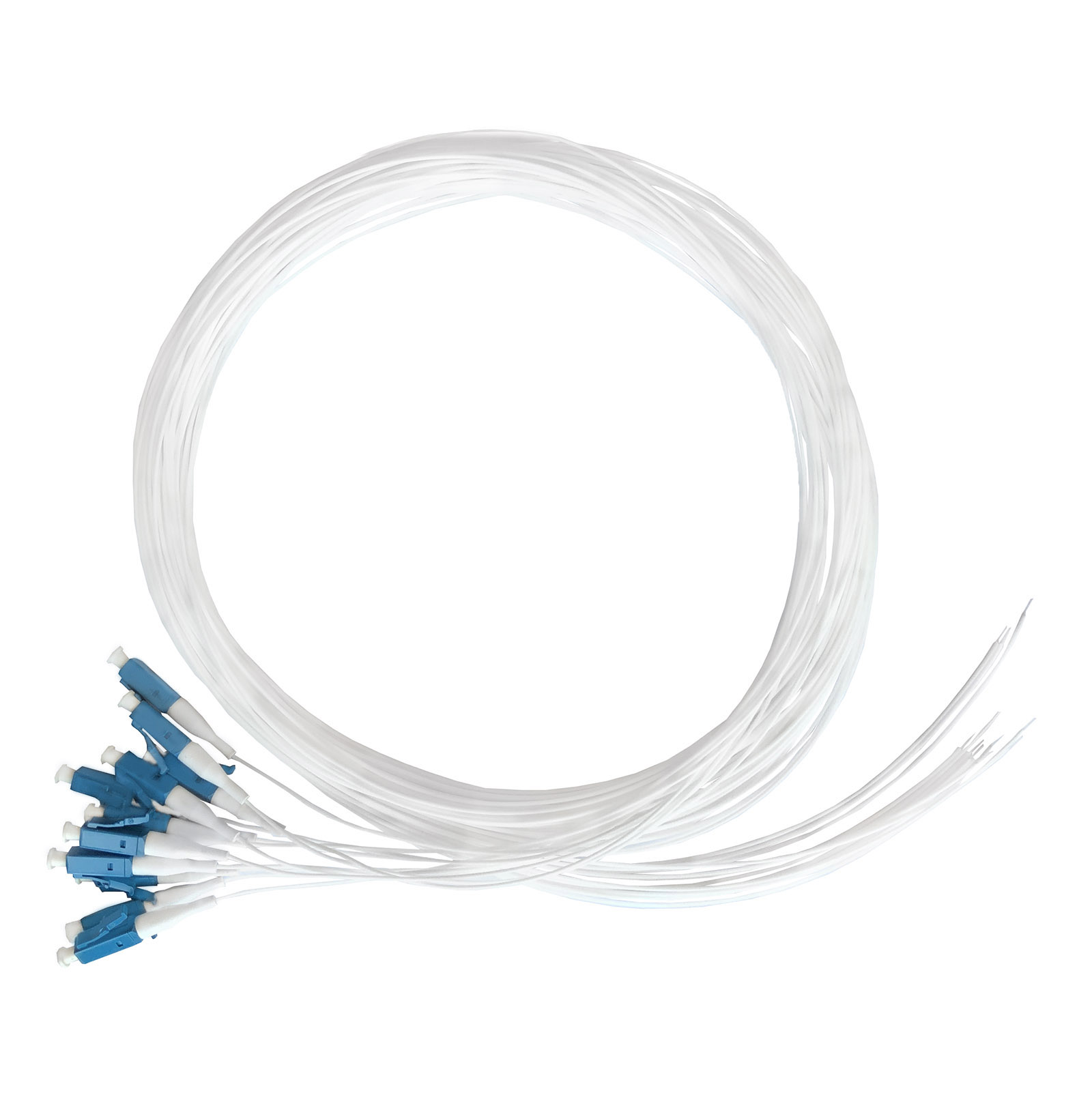 Pigtail-Set 12 Stück, SM, LC/PC, weiß, 2m