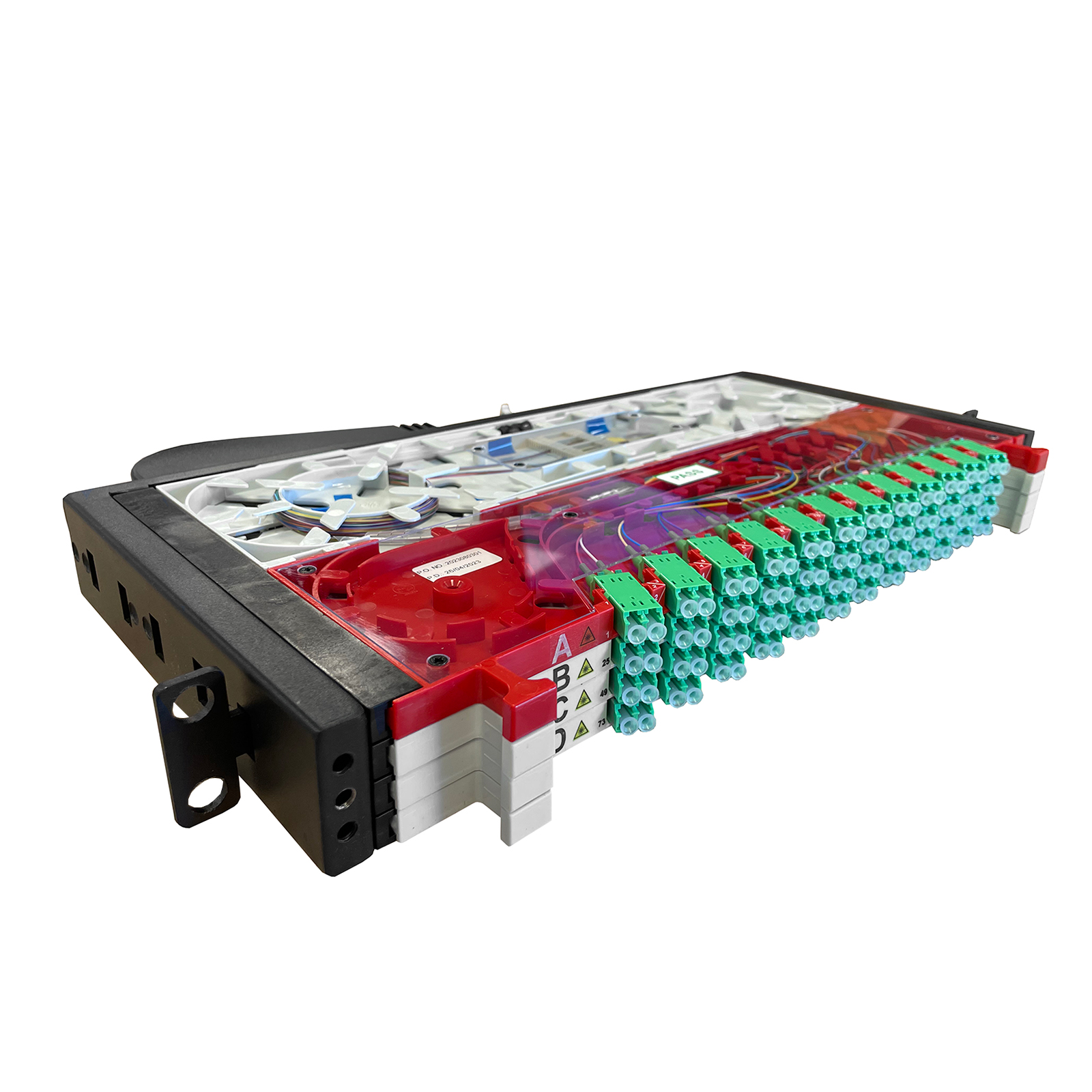 Patchpanel LWL, links, 96-Fach, SM, LC/APC, 1HE