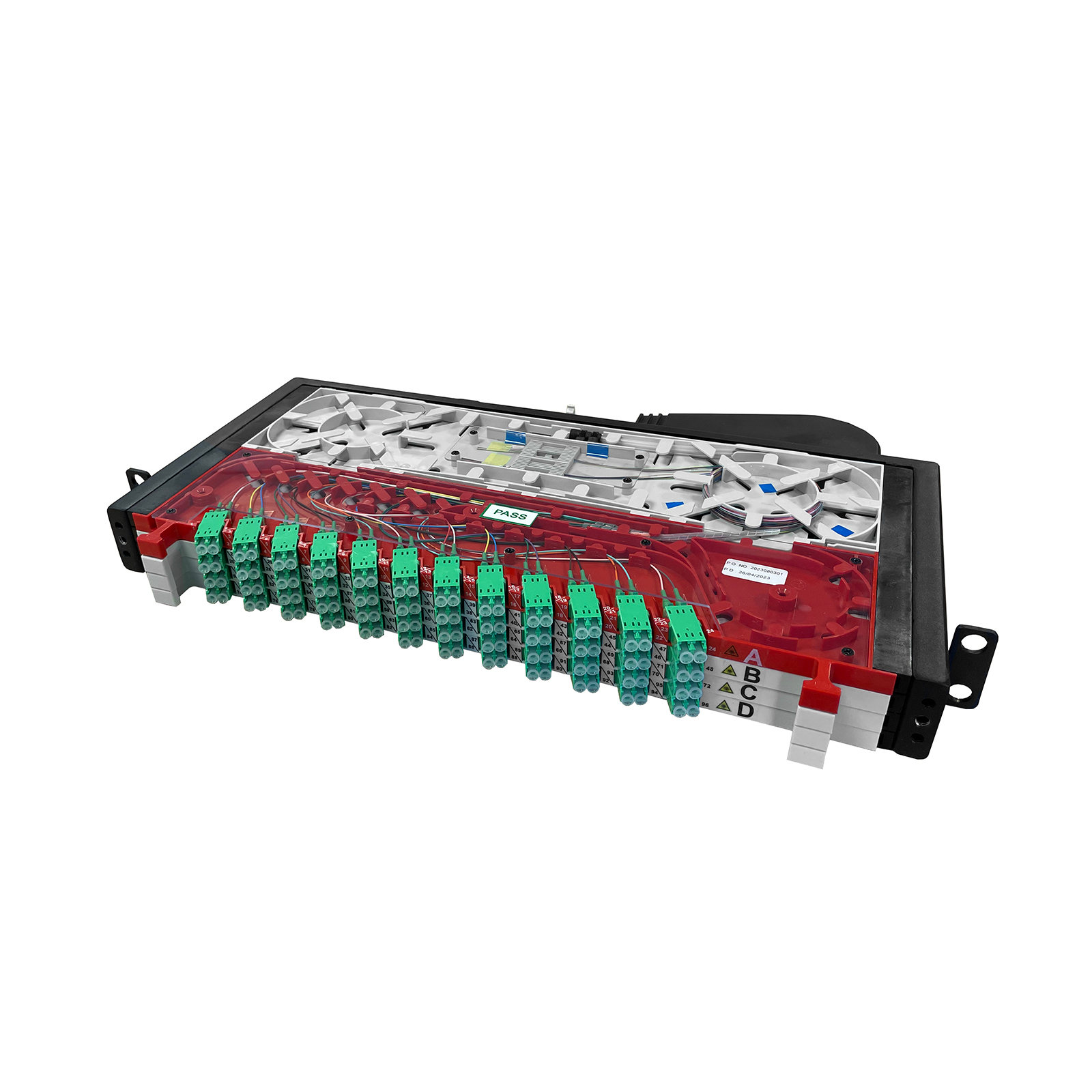 Patchpanel LWL, rechts, 96-Fach, SM, LC/APC, 1HE