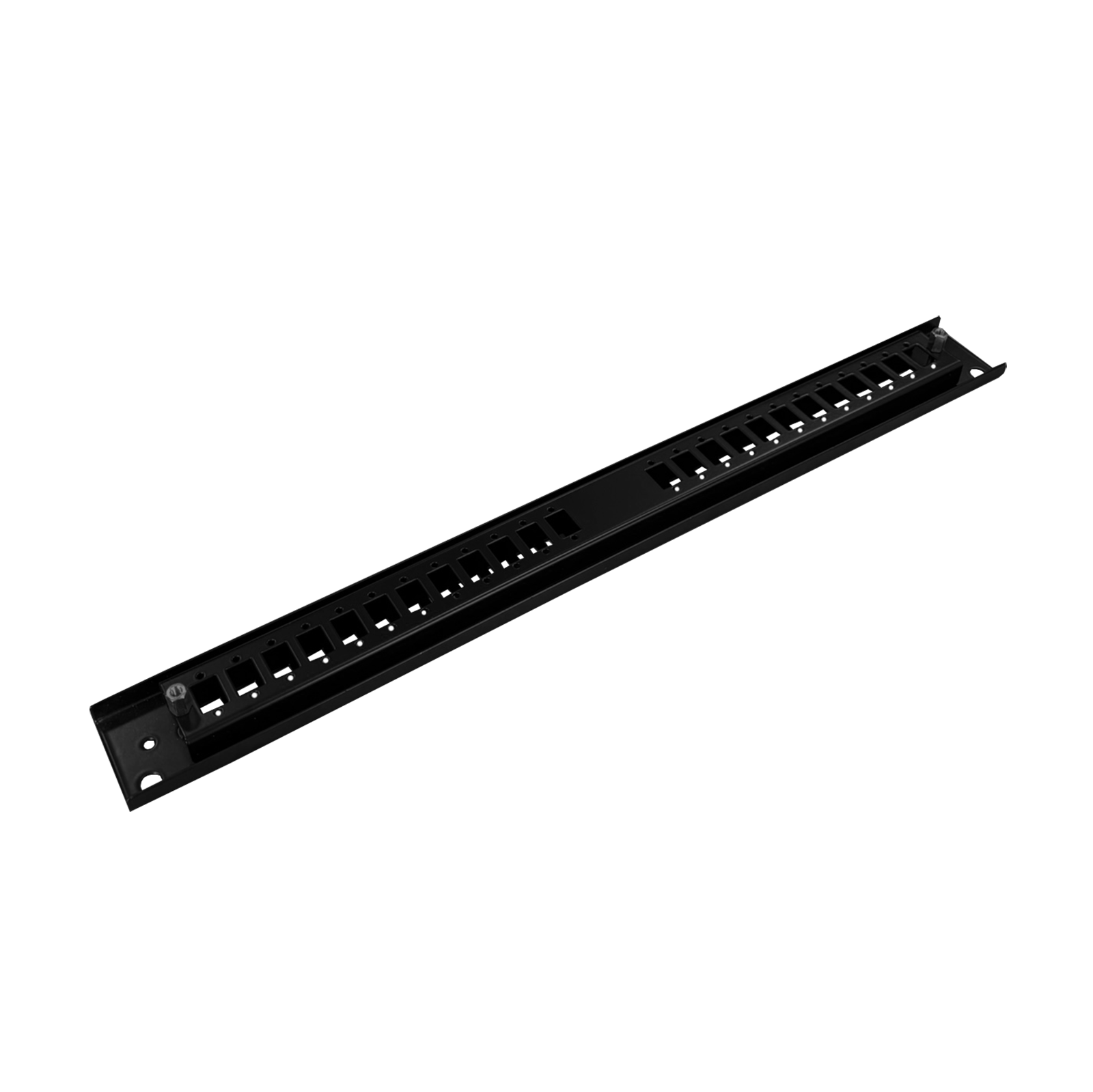 Frontplatte Patchpanel LWL, 1HE, 24× SC Simplex, 19 Zoll, schwarz, Fibrain
