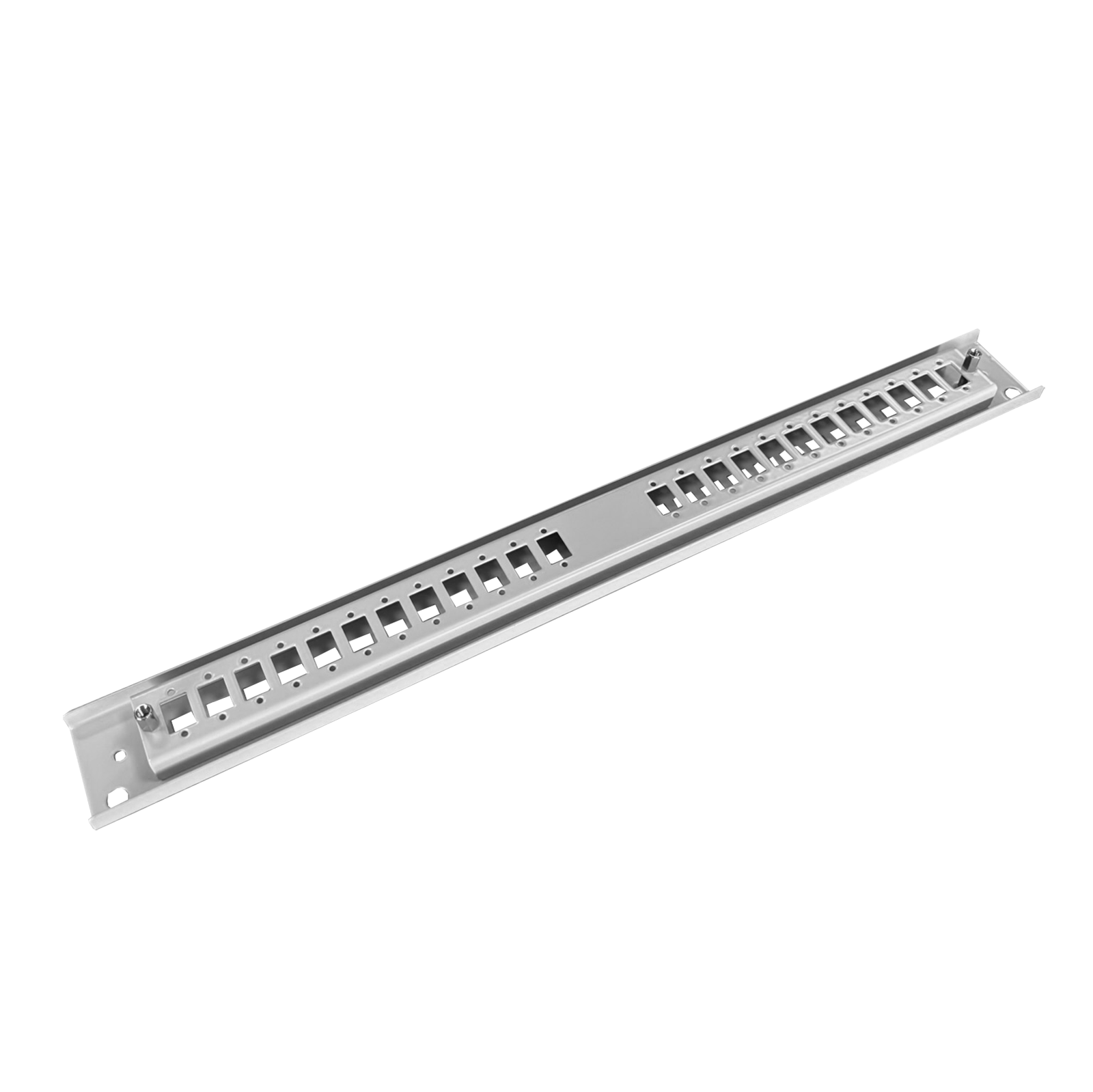 Frontplatte Patchpanel LWL, 1HE, 24× SC Simplex, 19 Zoll, grau, Fibrain