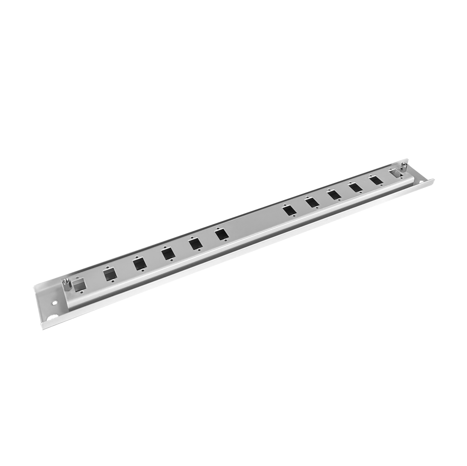 Frontplatte Patchpanel LWL, 1HE, 12× SC Simplex, 19 Zoll, grau, Fibrain
