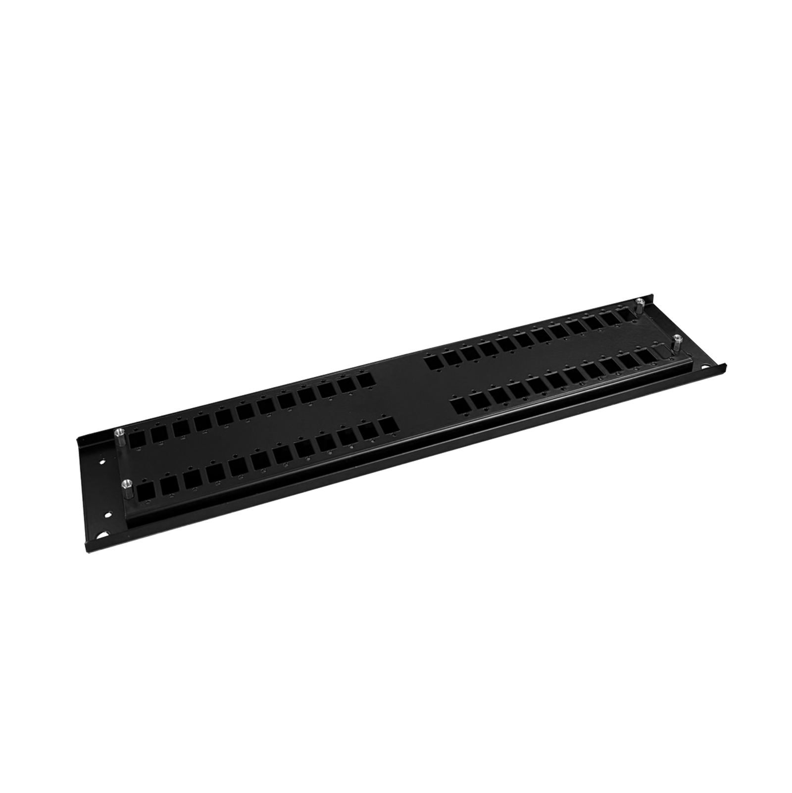 Frontpanel Patchpanel LWL, 2HE, 48x SC simplex, 19 Zoll, schwarz, Fibrain