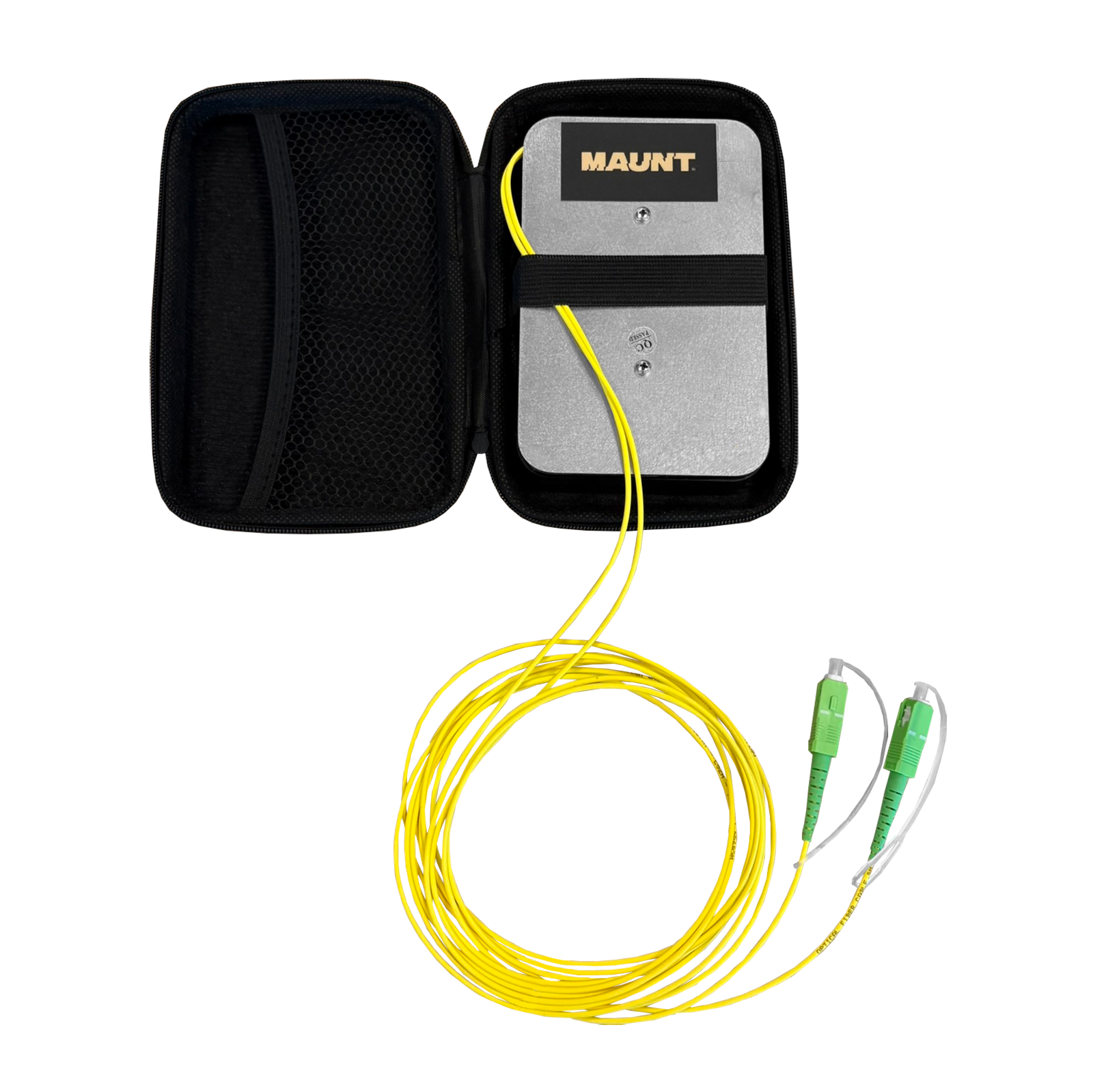 Vor-/Nachlauffaser Box, kalibriert, 1x 1000m, SC/PC-SC/APC, 1x 1000m, SC/APC-SC/APC, SM, 2,0mm, 5m