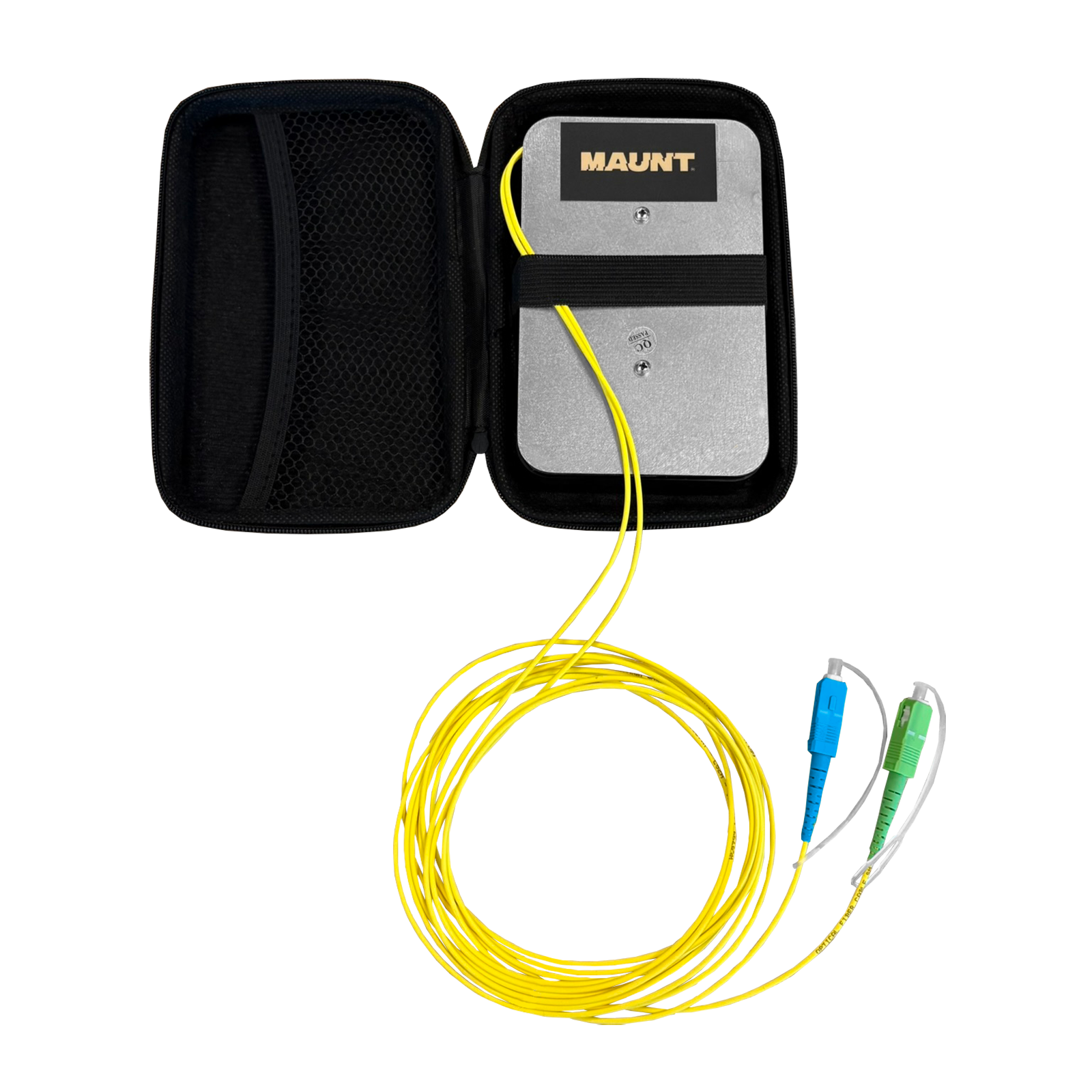 Vor-/Nachlauffaser Box, kalibriert, 1x 1000m, SC/PC-SC/APC, 1x 1000m, SC/APC-SC/APC, SM, 2,0mm, 5m